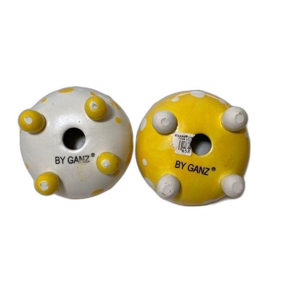 Ganz Set of 3 Baby Chick Egg Cup Holder/Bowl Yellow/White PolkaDots Ganz NEW - Picture 8 of 11